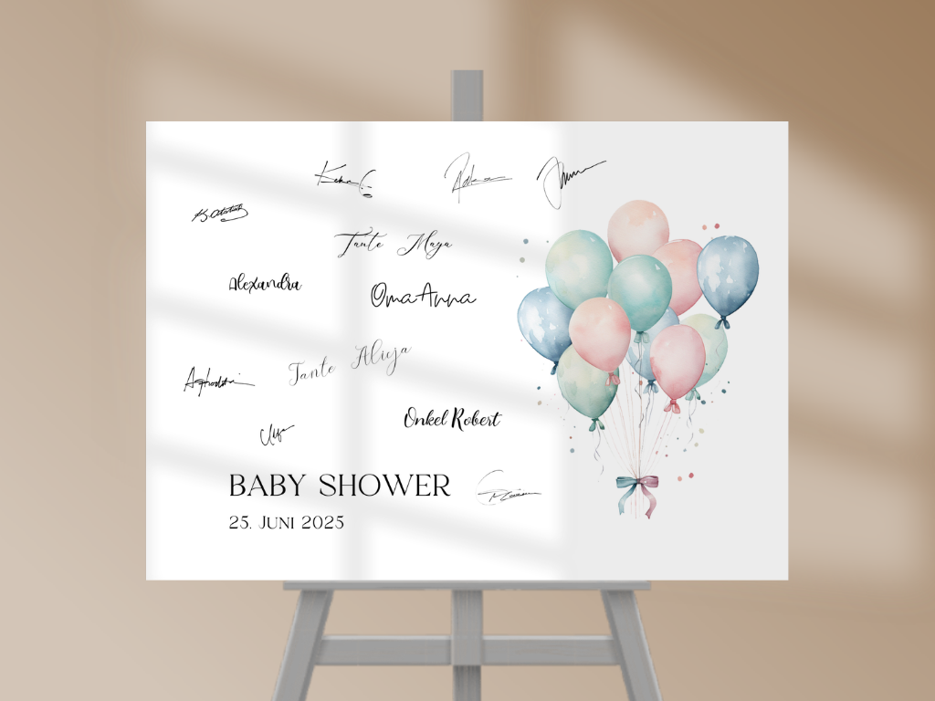 Gästebuch Alternativen für Baby Shower Leinwand, Poster - Balloons Jonas