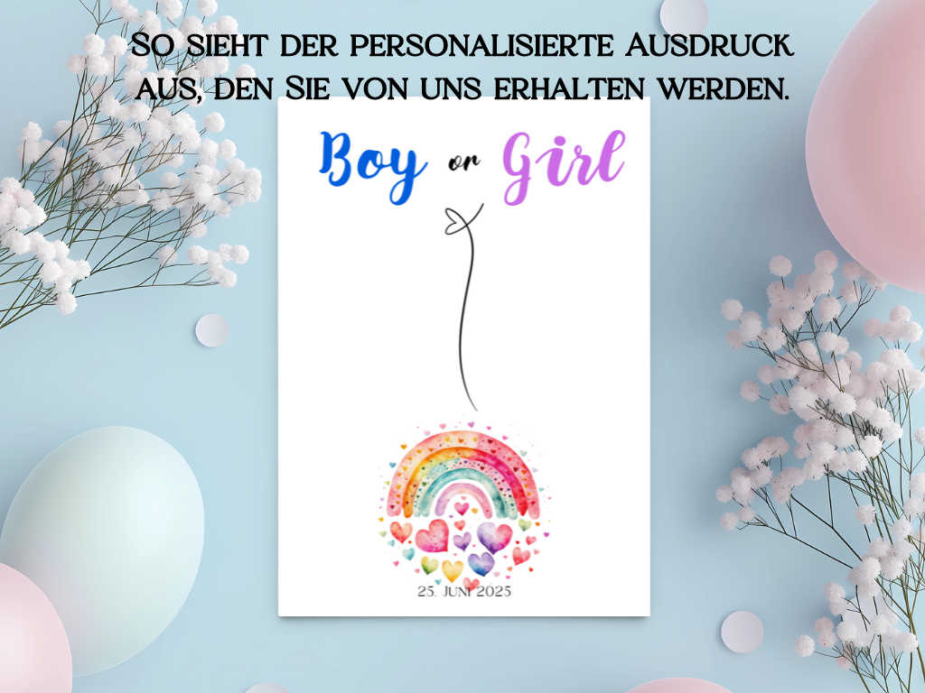 Baby Shower ,Geschlechtsenthüllung Spiel- Mädchen Oder Junge, Geben Sie Ihre Stimme Ab - Leinwand , Poster