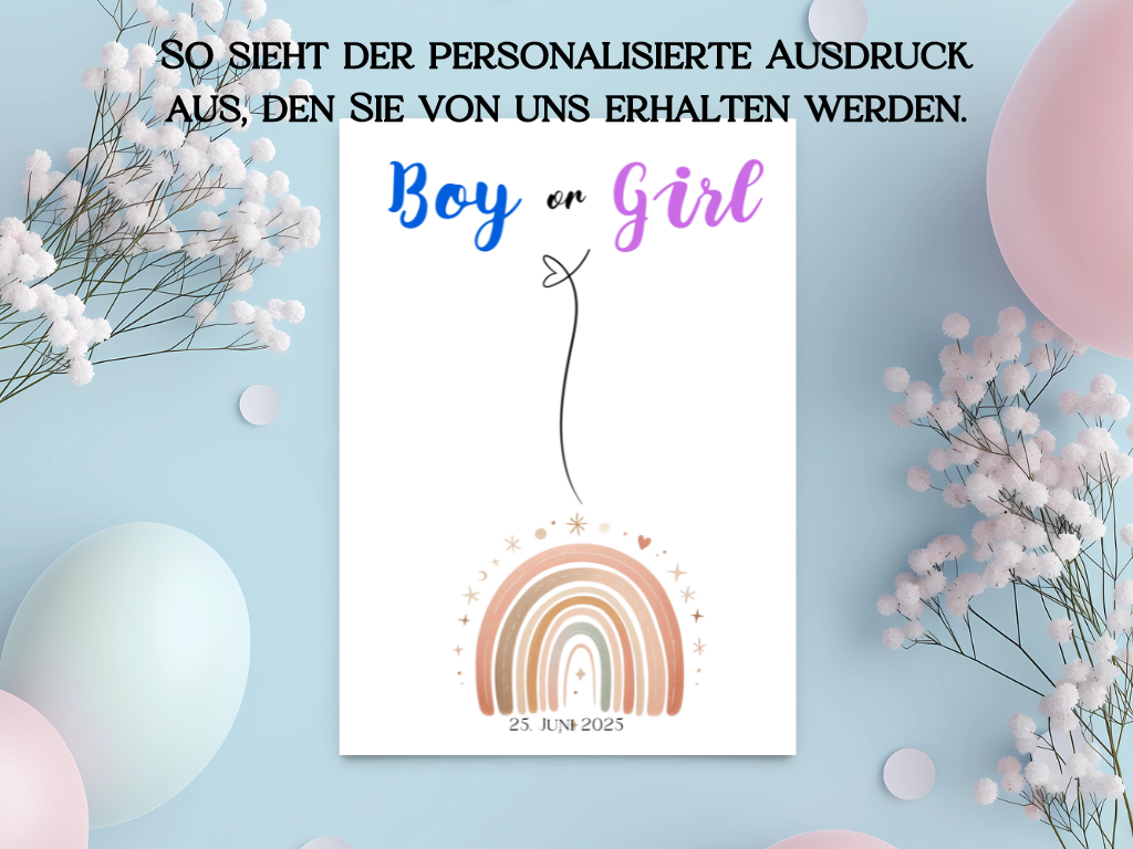 Baby Shower ,Geschlechtsenthüllung Spiel- Mädchen Oder Junge, Geben Sie Ihre Stimme Ab - Leinwand , Poster