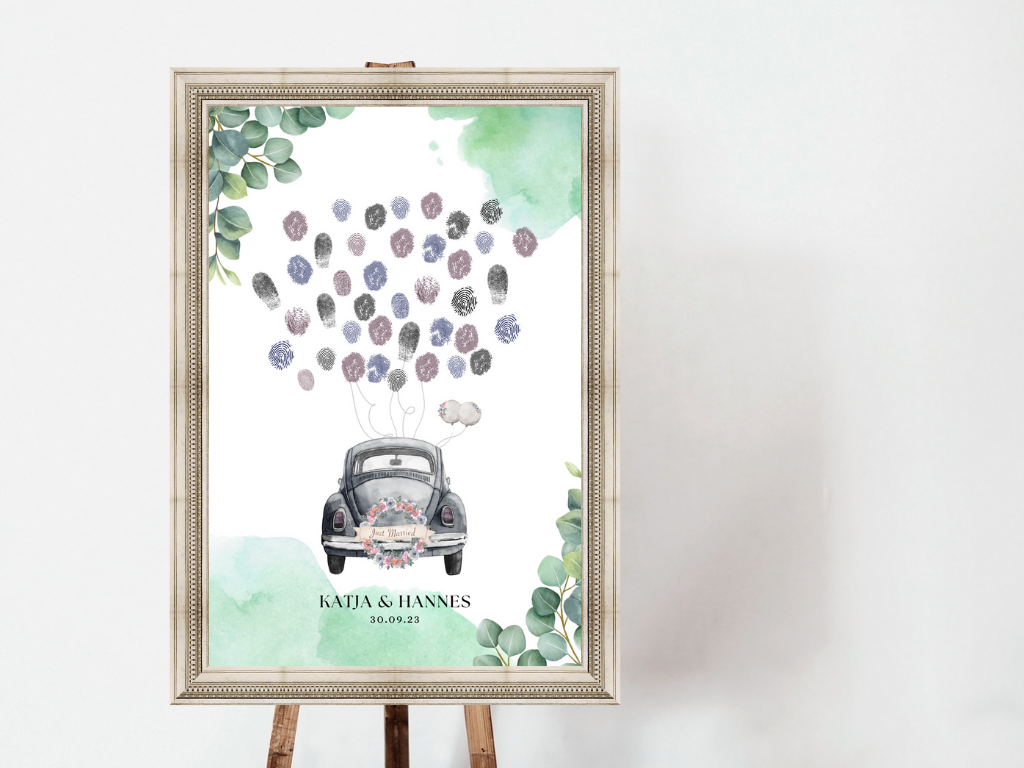 Gästebuch Alternativen für Hochzeit Leinwand, Poster . Eukalyptus Vintage SARAH