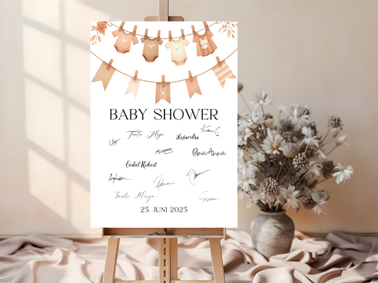 Gästebuch Alternativen für Baby Shower Leinwand, Poster  -  Boho , Vintage Finn