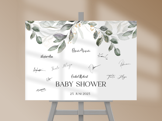 Gästebuch Alternativen für Baby Shower Leinwand, Poster  - Boho Vintage AURELIA