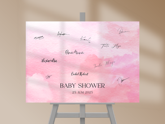 Gästebuch Alternativen für Baby Shower Leinwand, Poster  - Rosa Ida