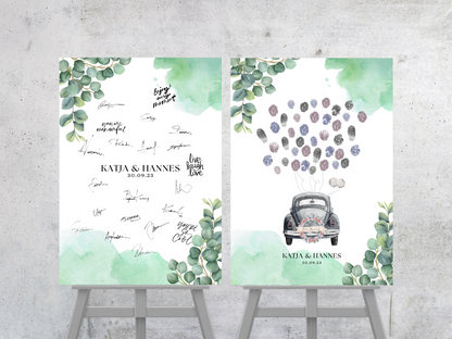 Gästebuch Alternativen für Hochzeit Leinwand, Poster . Eukalyptus Vintage SARAH