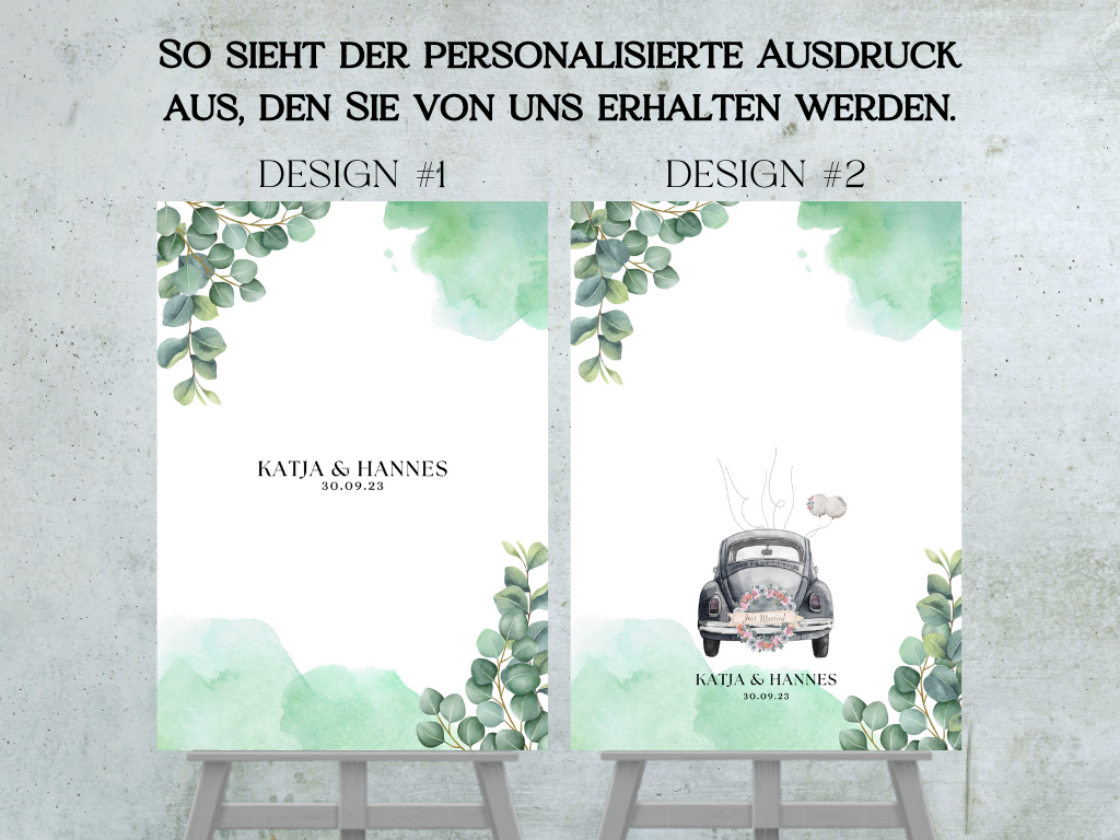 Gästebuch Alternativen für Hochzeit Leinwand, Poster . Eukalyptus Vintage SARAH