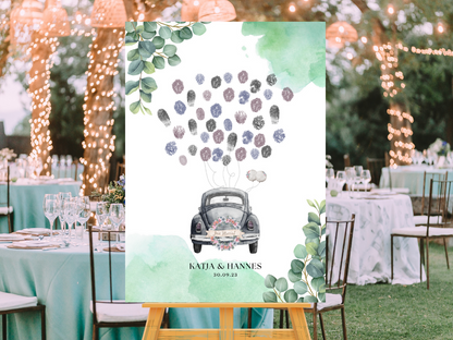 Gästebuch Alternativen für Hochzeit Leinwand, Poster . Eukalyptus Vintage SARAH